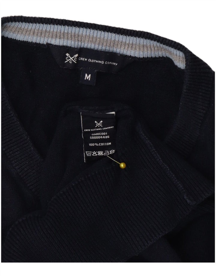 Crew Clothing Мужской джемпер с v-образным вырезом, свитер среднего размера, темно-синий, хлопок