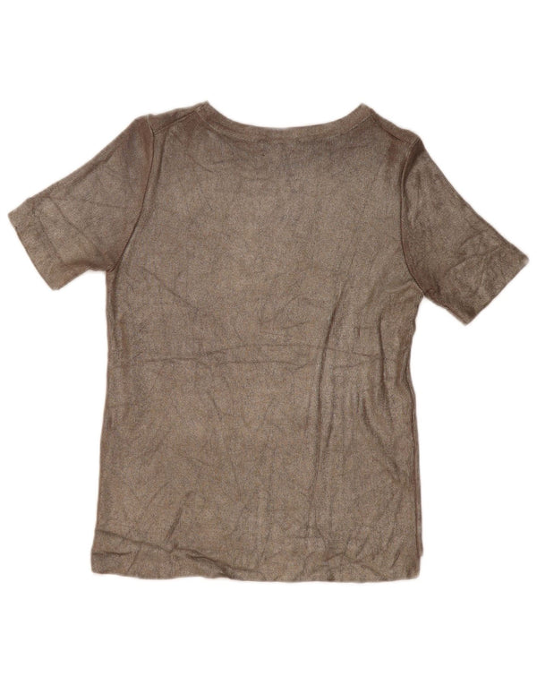 Женская блузка Zara Top UK 10, маленькая, бежевый, вискоза