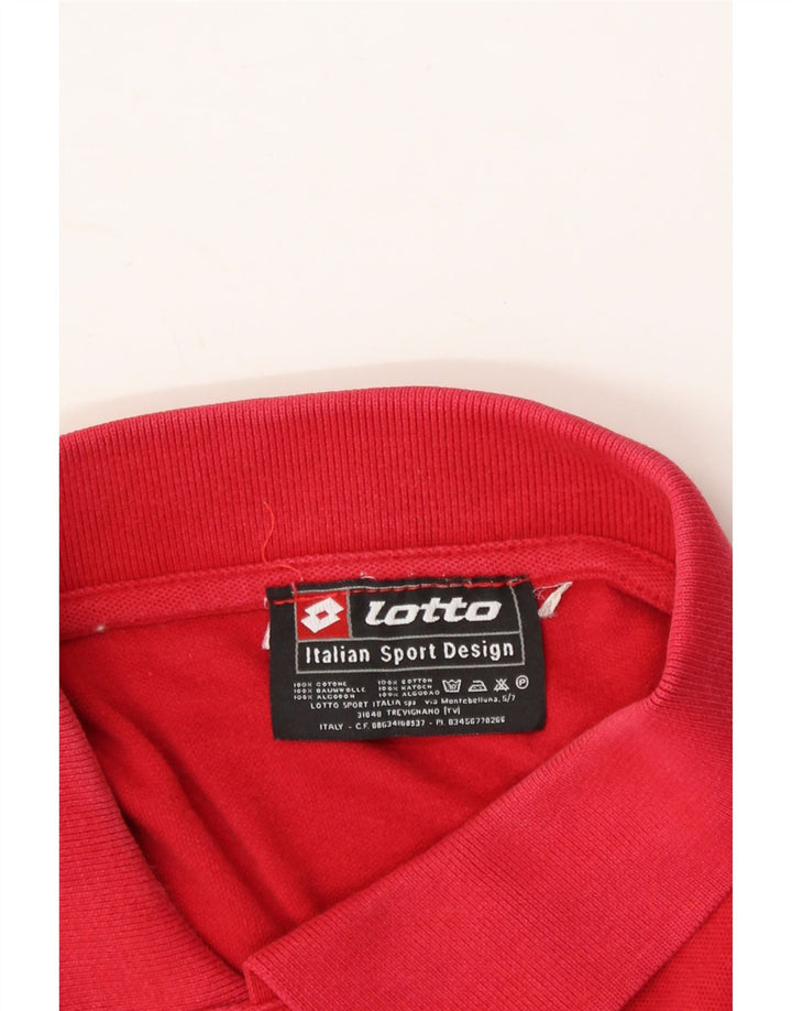 LOTTO Mens Polo Shirt Large Red Cotton Vintage Lotto and Second-Hand Lotto from Messina Hembry 