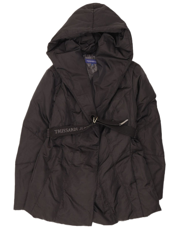 Trussardi Jeans Женская утепленная куртка с капюшоном IT 48 XL Черный