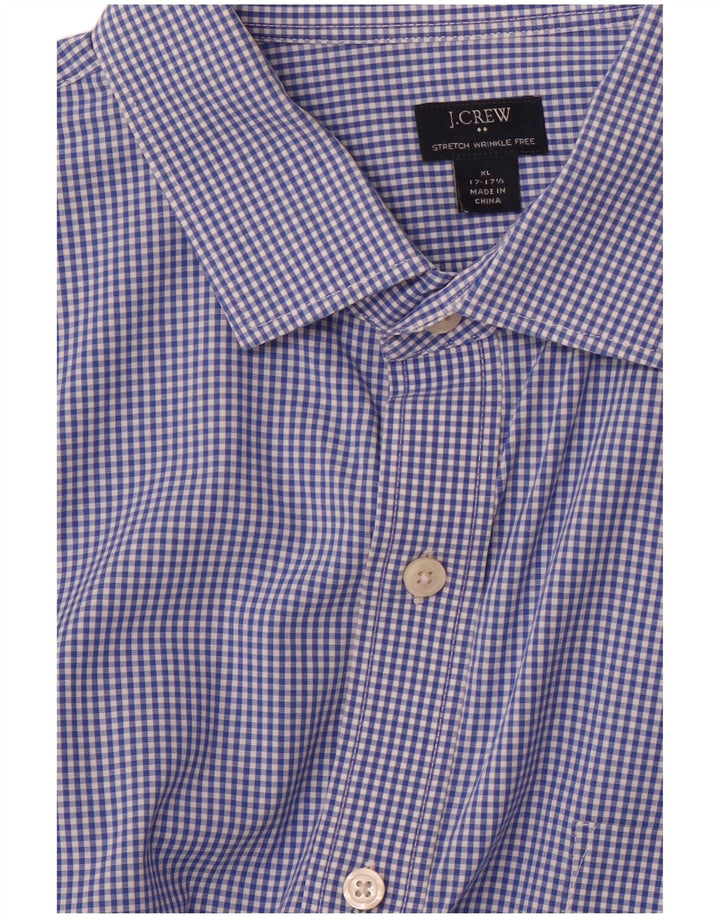 Мужская рубашка стрейч J. Crew, размер 17 17/12 XL, синяя в мелкую клетку