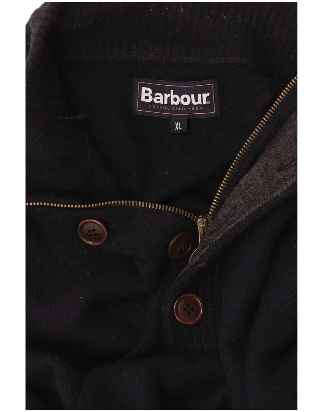 Мужской свитер с воротником на молнии Barbour XL, темно-синий