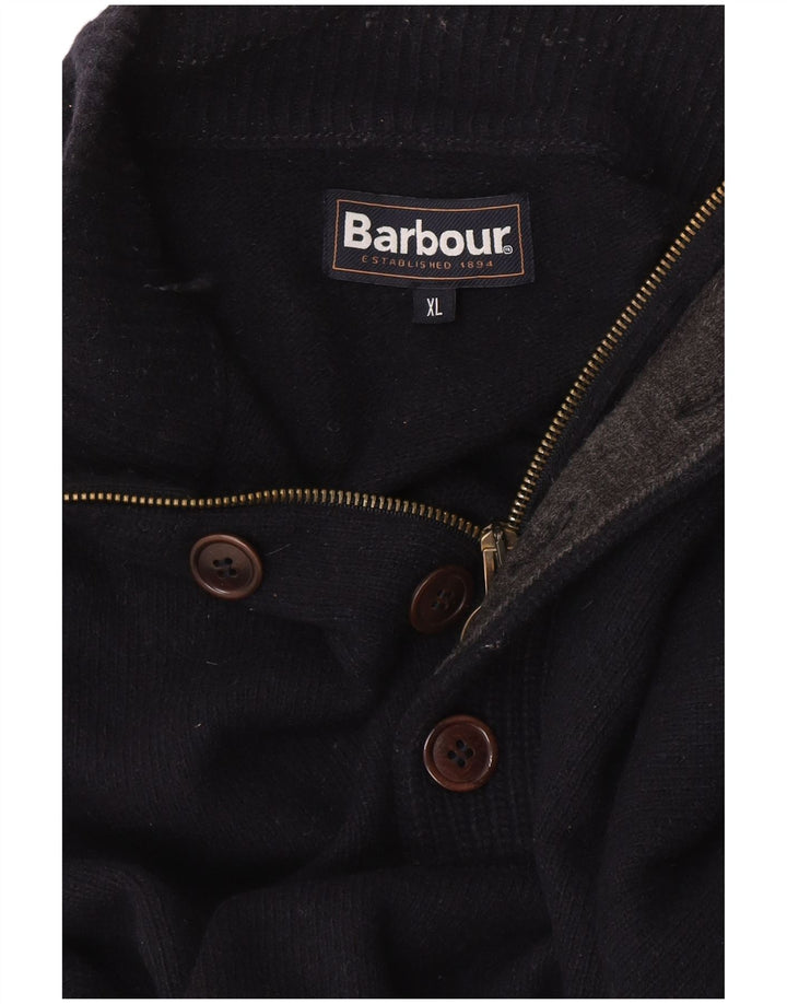 Мужской свитер с воротником на молнии Barbour XL, темно-синий