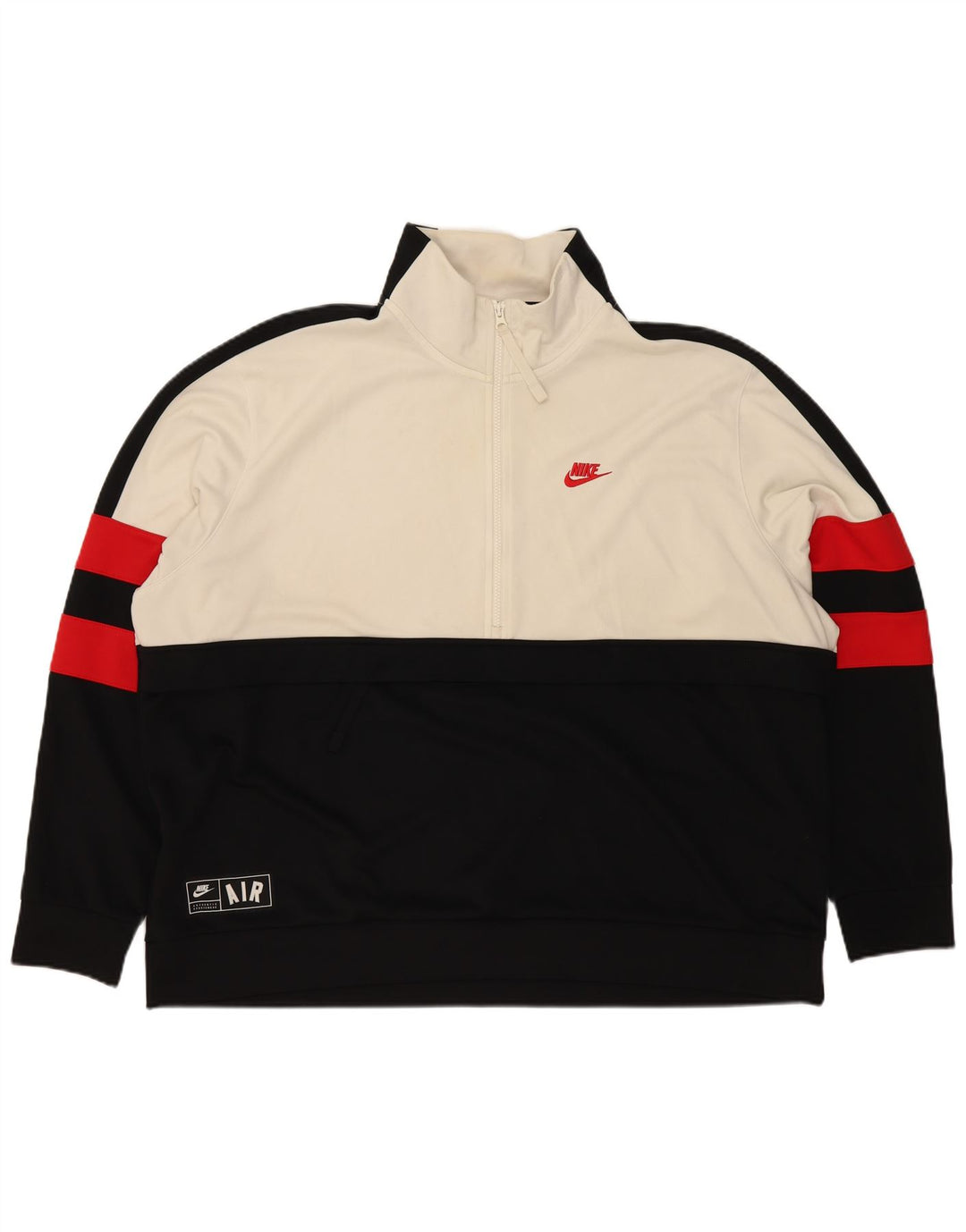 Мужской свитер с молнией 1/4 Nike 2XL, черный полиэстер с цветными блоками