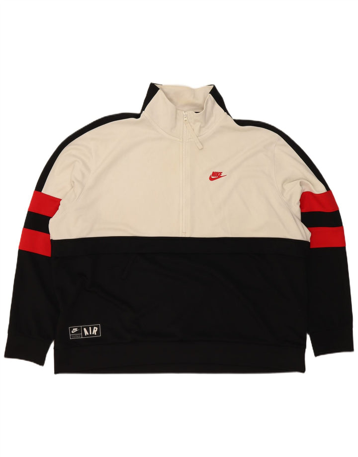 Мужской свитер с молнией 1/4 Nike 2XL, черный полиэстер с цветными блоками