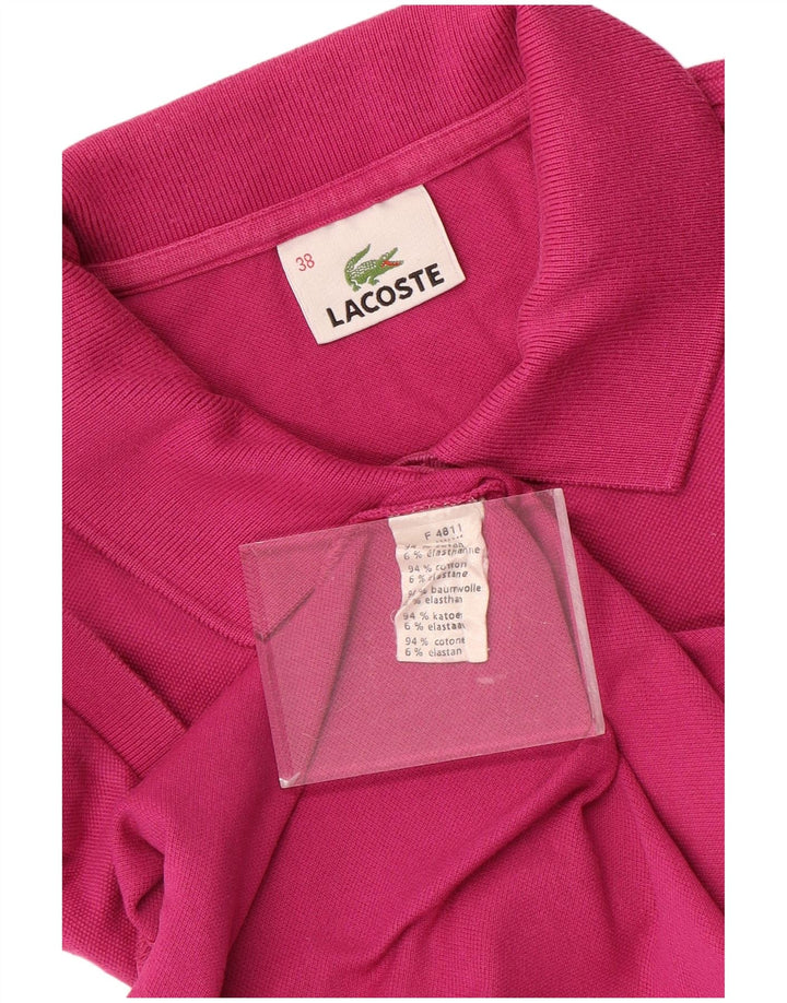 LACOSTE Женская рубашка-поло, размер 38, средний розовый, хлопок