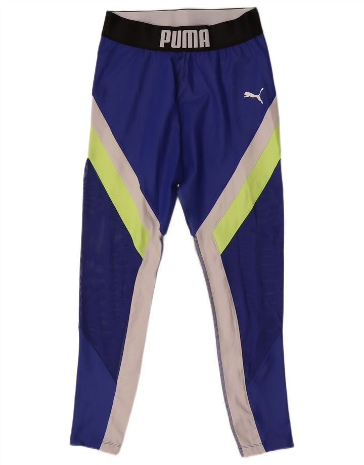 Женские леггинсы с рисунком Puma UK 12, средний синий, цветной блок