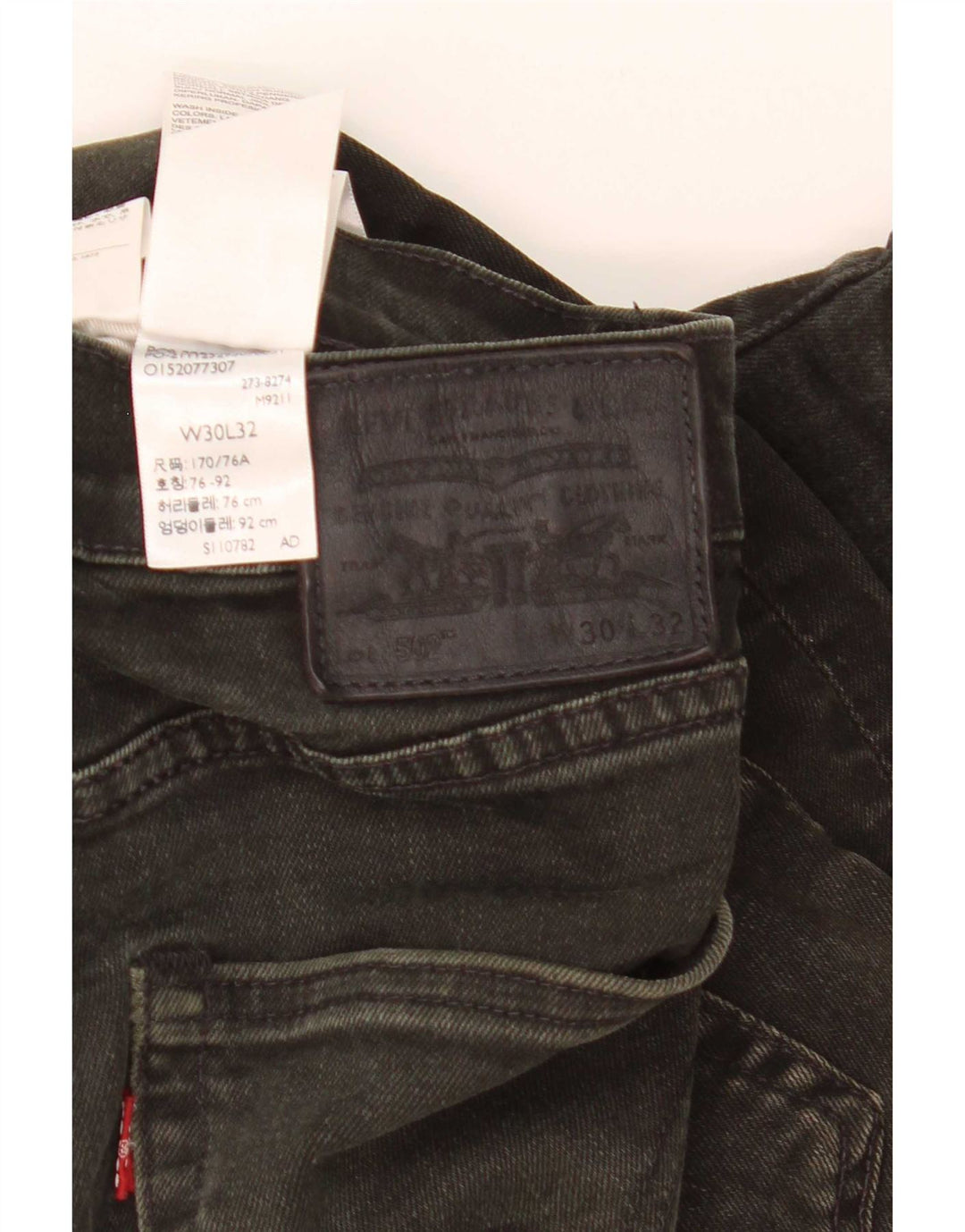 Мужские прямые джинсы Levi's 502 W30 L32, черный хлопок