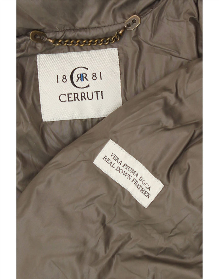 Женская стеганая куртка с капюшоном Cerruti 1881 UK 14, средний хаки, полиамид