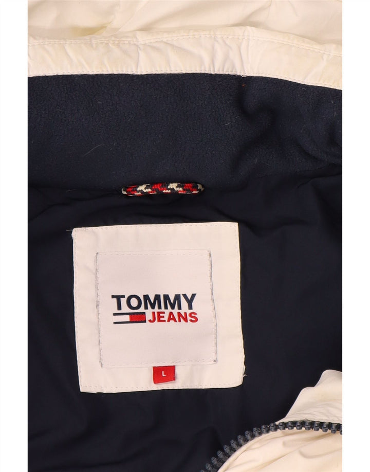 Мужская стеганая куртка с рисунком Tommy Hilfiger UK 40, большая белая с цветными блоками