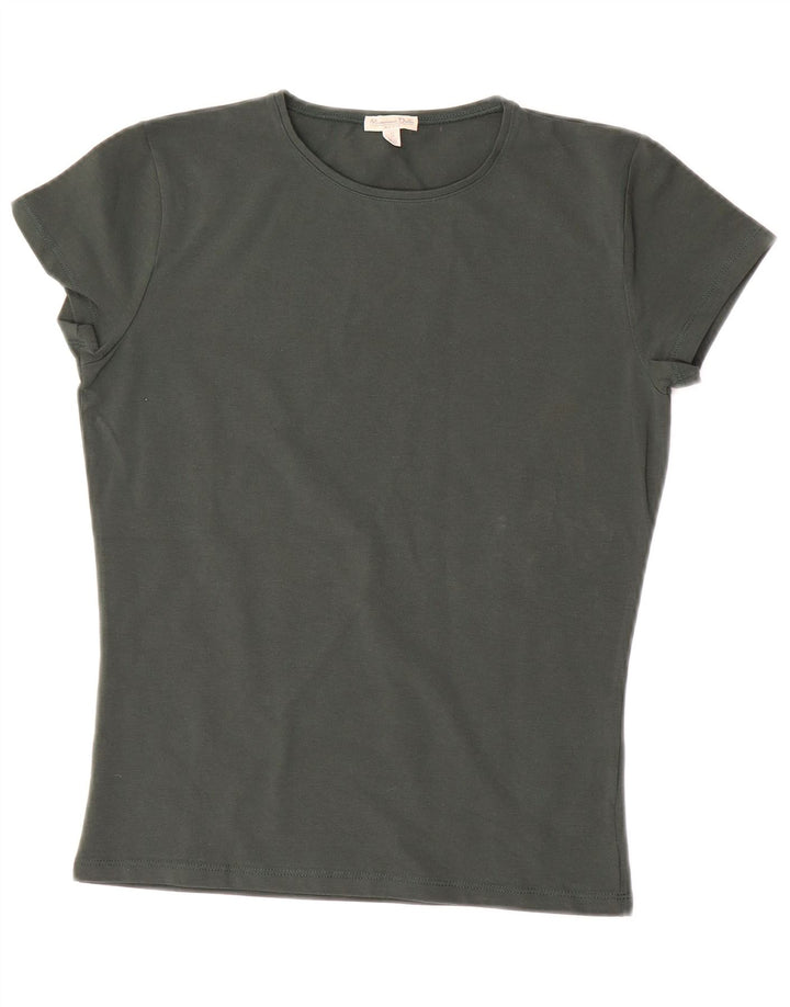 Женская футболка MASSIMO DUTTI Top UK 10 Small Green Cotton