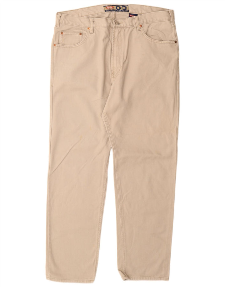 JINGLERS Mens Straight Jeans W38 L30 Beige Cotton