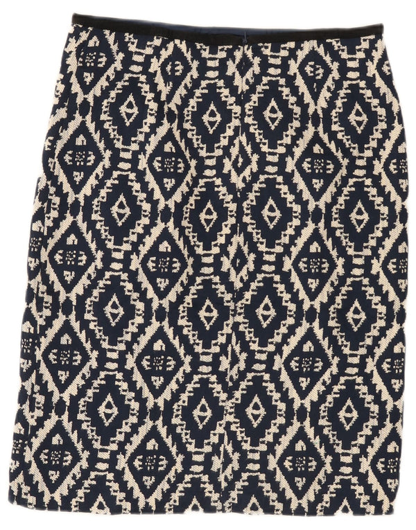 Женская прямая юбка Marks & Spencer UK 12 Medium 30 Темно-синяя с геометрическим рисунком