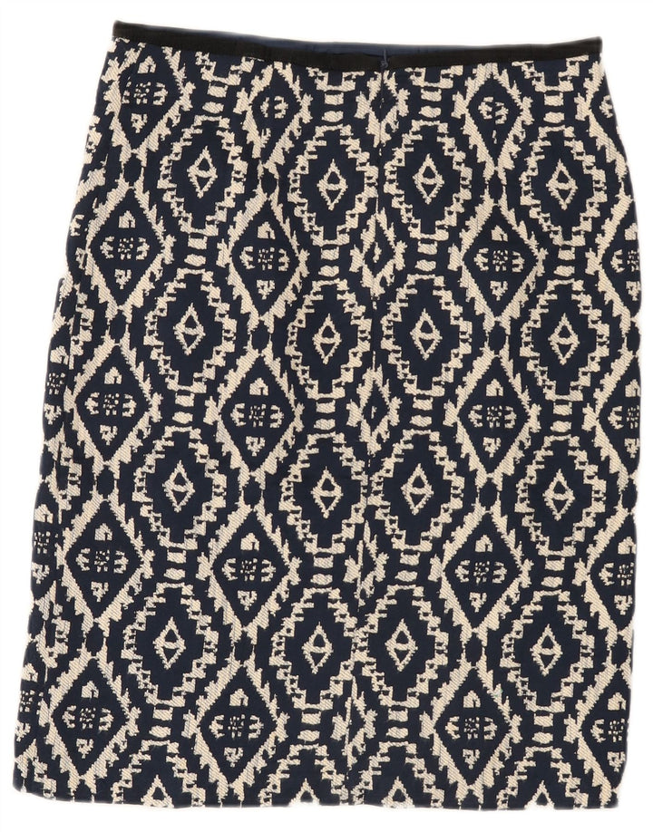 Женская прямая юбка Marks & Spencer UK 12 Medium 30 Темно-синяя с геометрическим рисунком