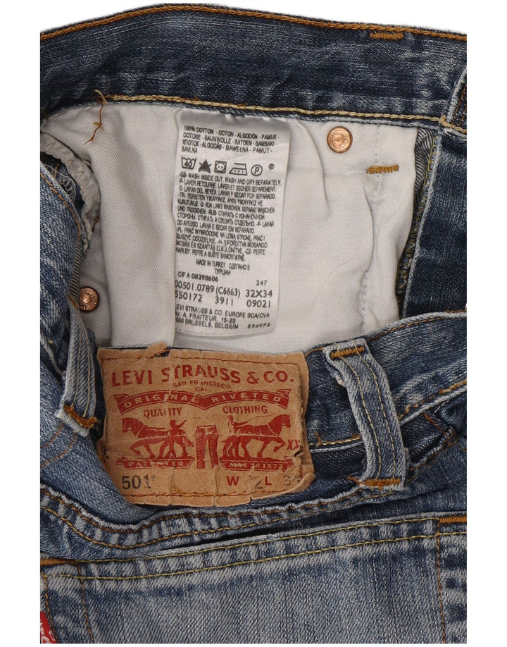 Женские джинсовые шорты Levi's 501 W32, большие синие, хлопок