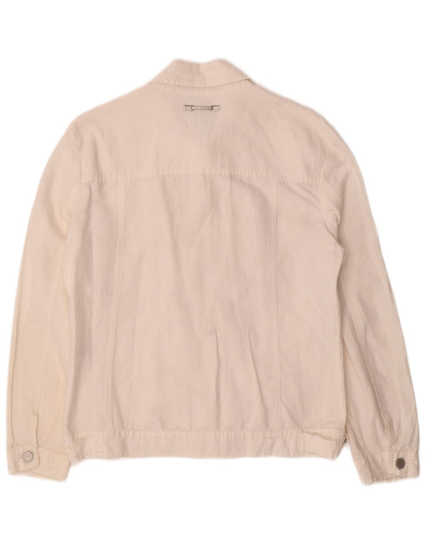 TRUSSARDI JEANS Женский бомбер IT 44 Medium Off White Хлопок