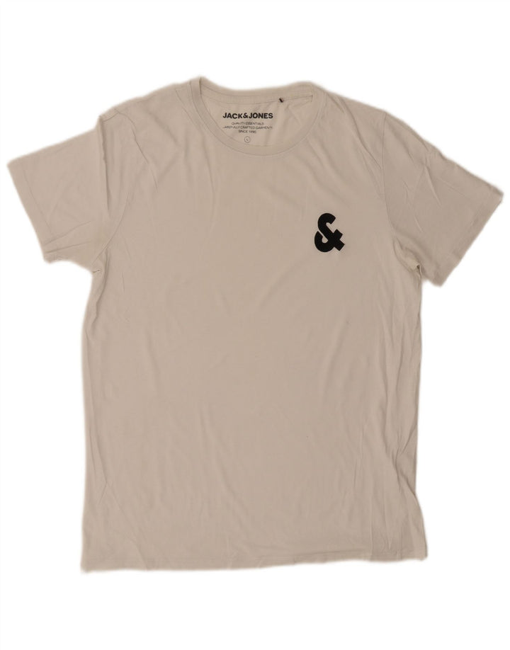Мужская футболка с рисунком Jack & Jones, большой белый хлопок