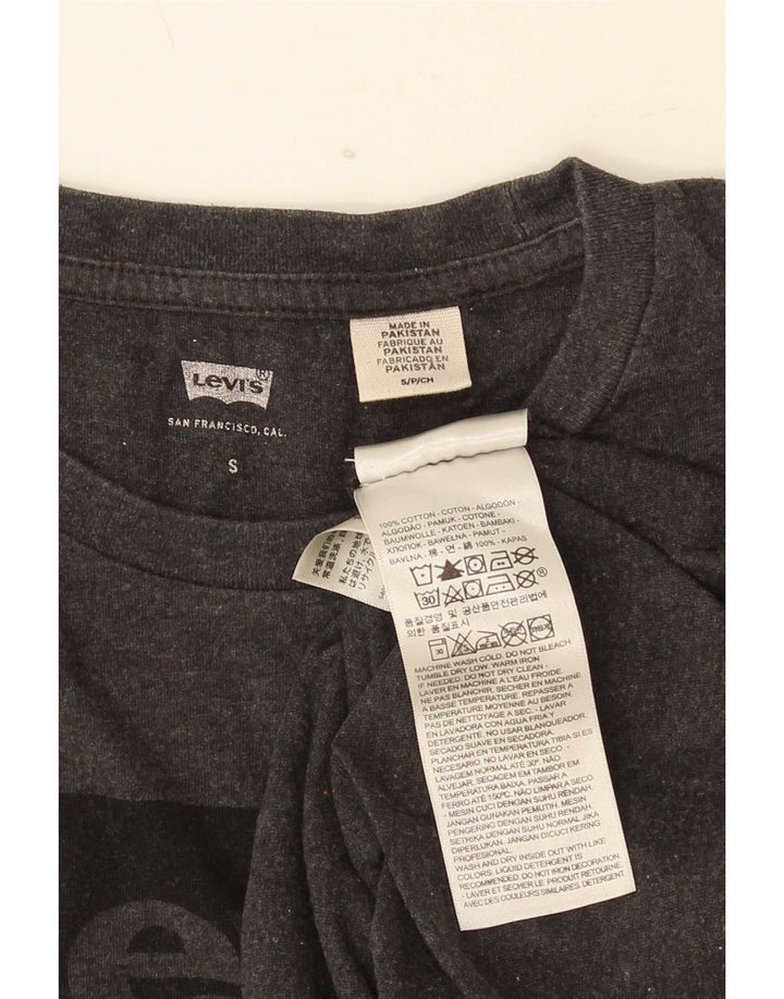 Мужская футболка с рисунком Levi's, маленький серый хлопковый топ в крапинку