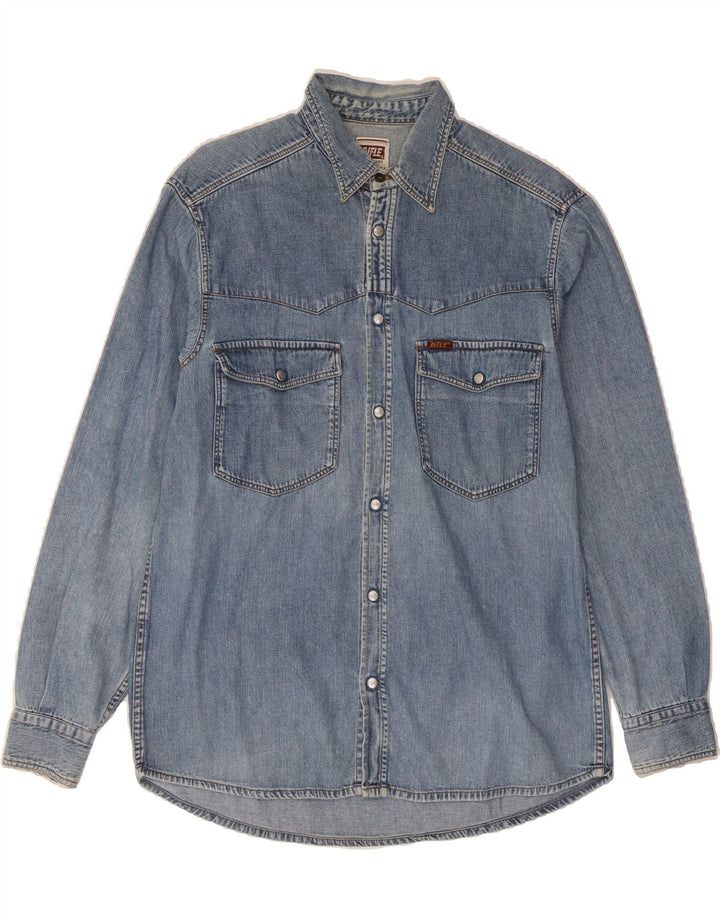 RIFLE Mens Denim Shirt Small Blue Cotton Vintage Rifle and Second-Hand Rifle from Messina Hembry 