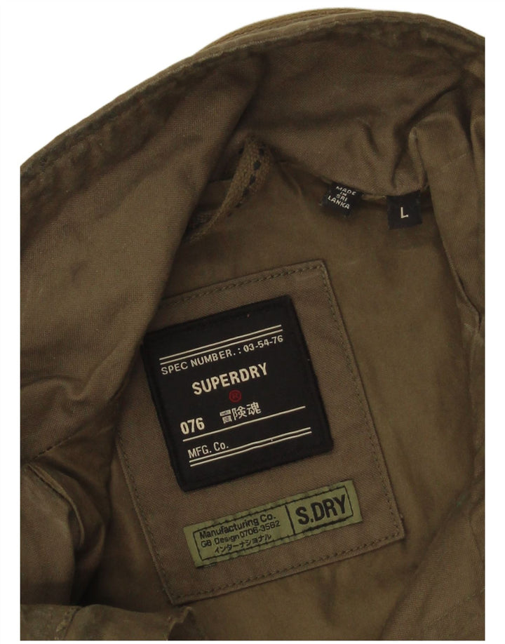 Мужская куртка в стиле милитари Superdry UK 40, большой размер, цвет хаки, хлопок