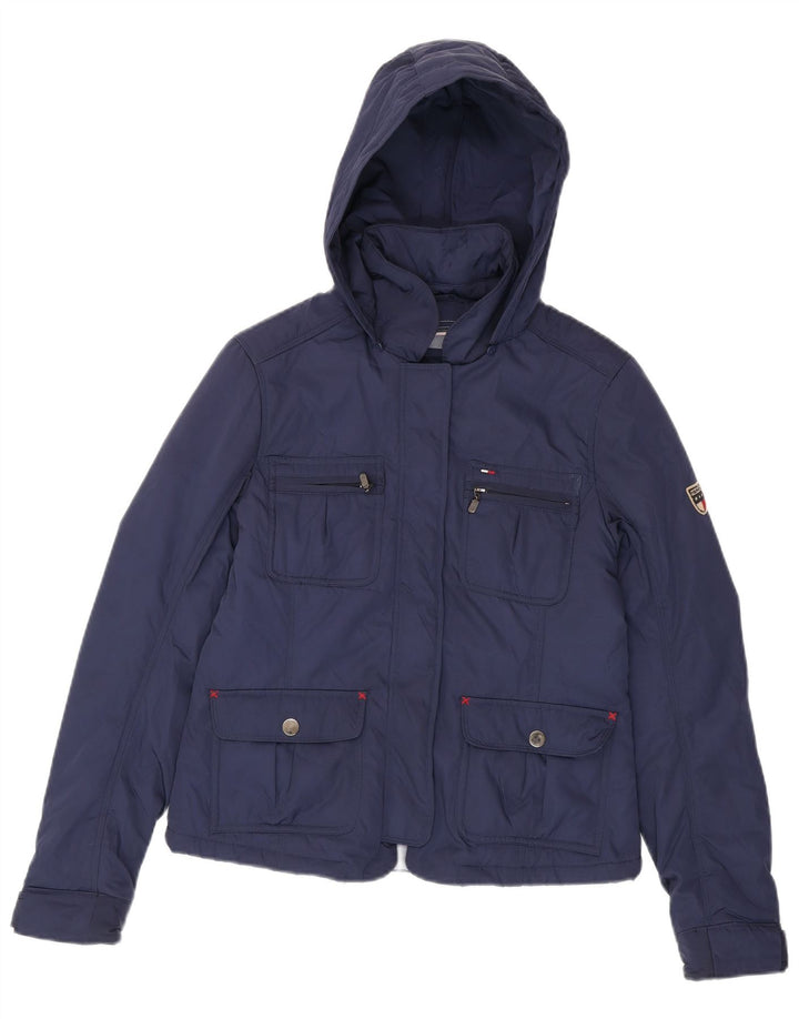 Tommy Hilfiger Женская куртка с капюшоном UK 12 Medium Navy Blue