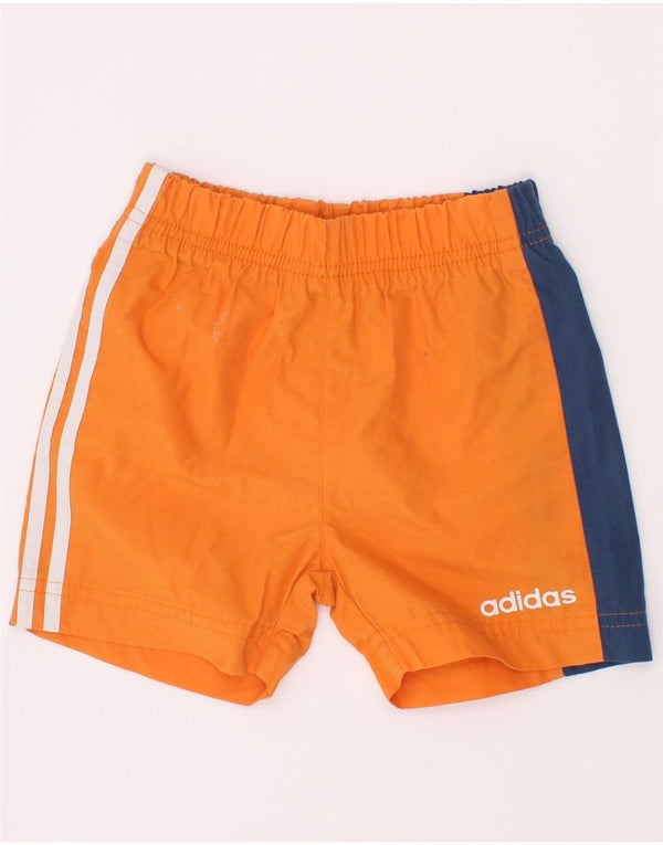 Спортивные шорты Adidas для мальчиков с графическим рисунком 6–9 месяцев, оранжевые с цветными блоками