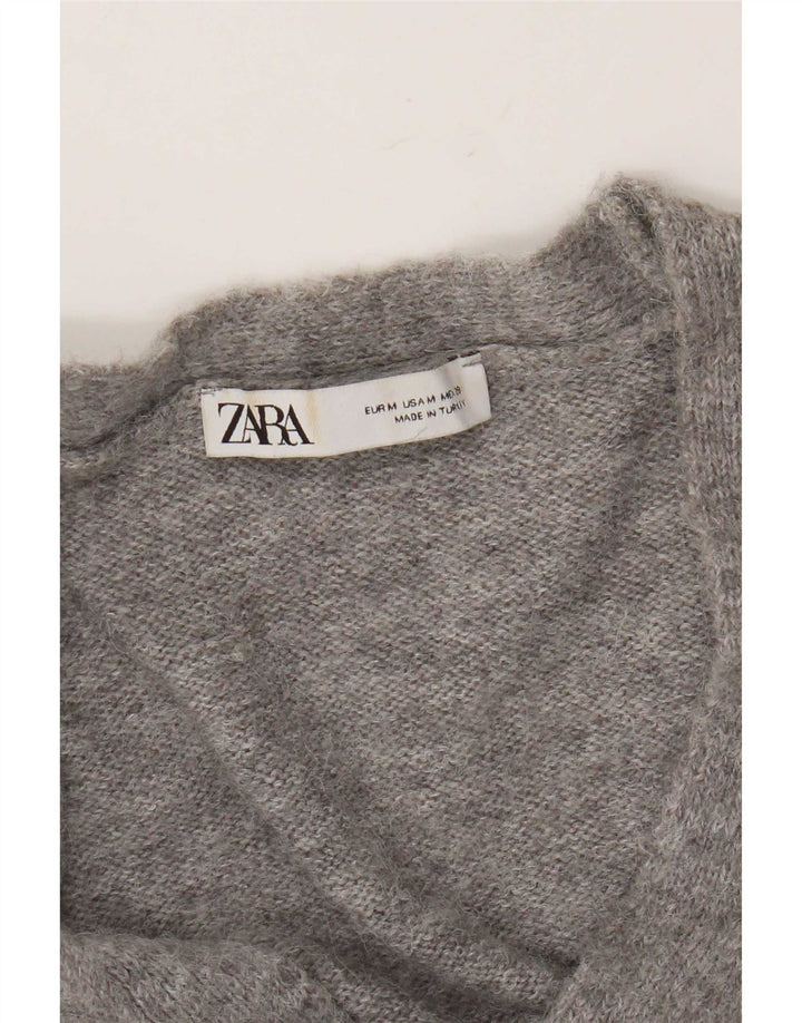 Женский укороченный кардиган Zara UK 14, средний серый цвет