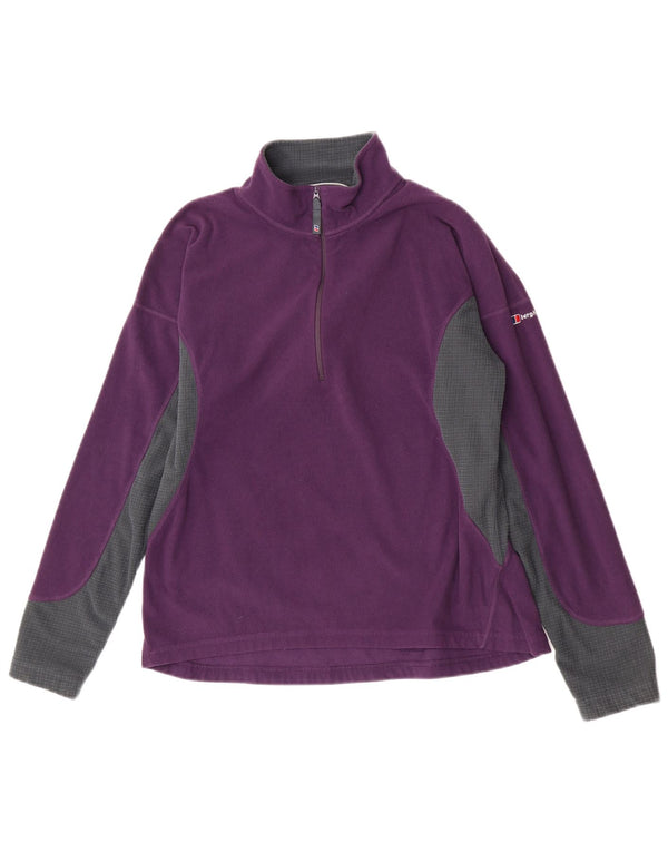 Berghaus Женский флисовый джемпер с воротником на молнии UK 18 XL Фиолетовый с цветными блоками Спортивный