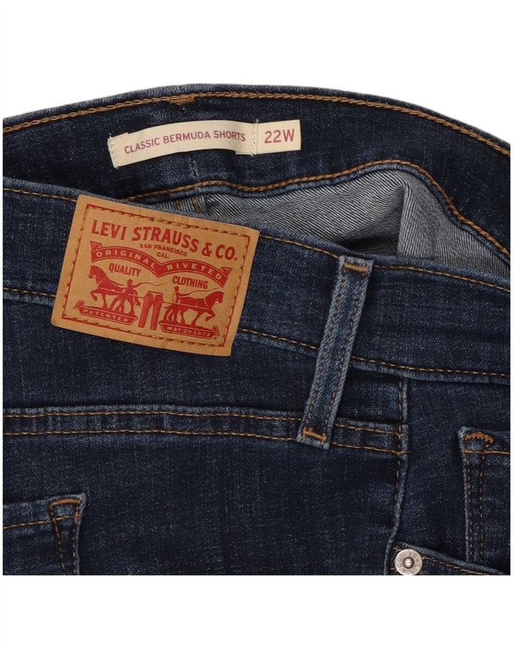 Женские джинсовые шорты-бермуды Levi's классического кроя США 22 3XL W44 Темно-синие