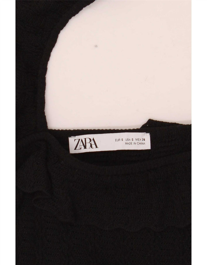 Женский укороченный топ с открытыми плечами Zara UK 8, маленький черный
