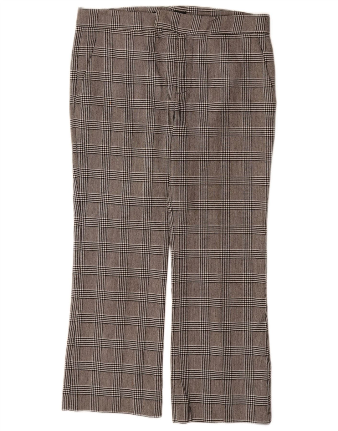 Женские прямые костюмные брюки Zara EU 38, маленькие W32 L26, серые, полиэстер в клетку