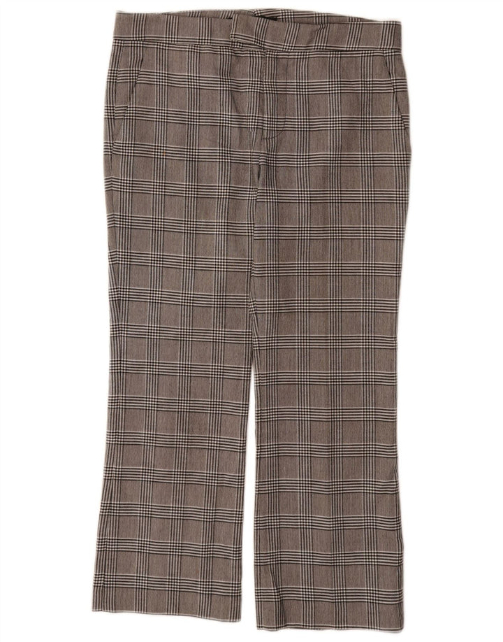 Женские прямые костюмные брюки Zara EU 38, маленькие W32 L26, серые, полиэстер в клетку
