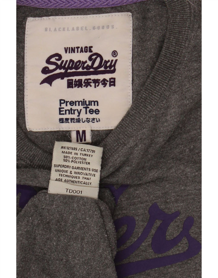 Superdry Мужская футболка с рисунком Верх среднего серого цвета, хлопок