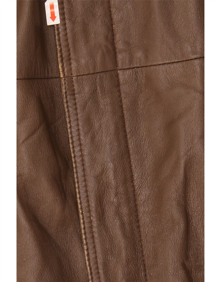 Винтажная мужская кожаная куртка IT 52 XL Коричневая кожаная