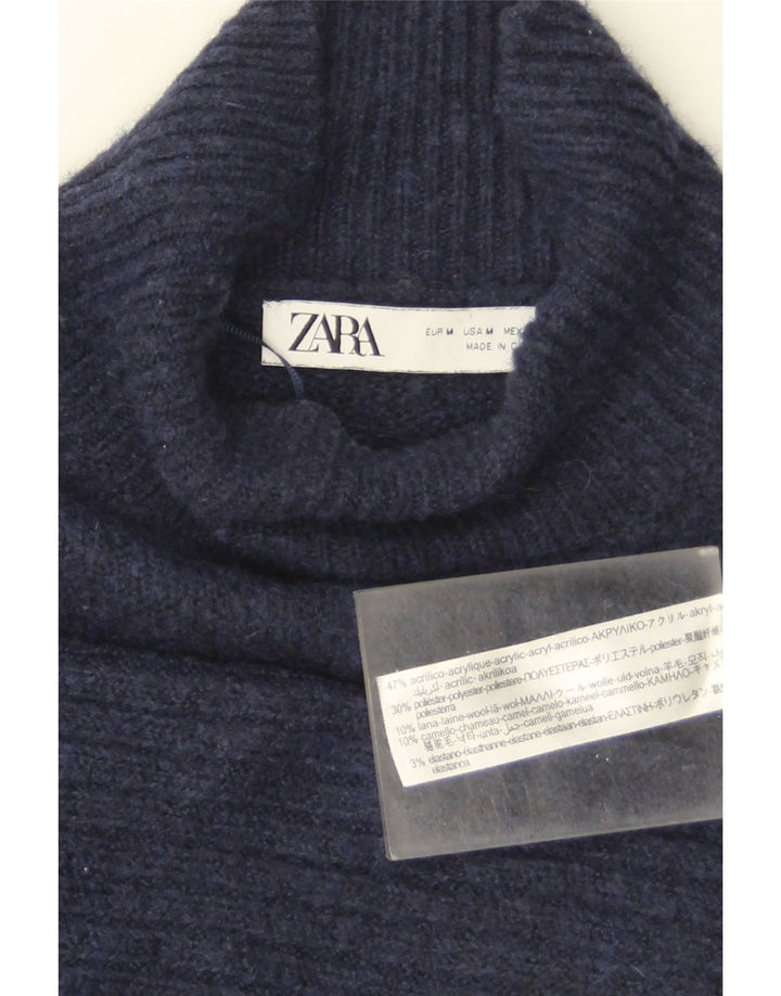 Женское платье-джемпер Zara UK 14, средний темно-синий, акрил