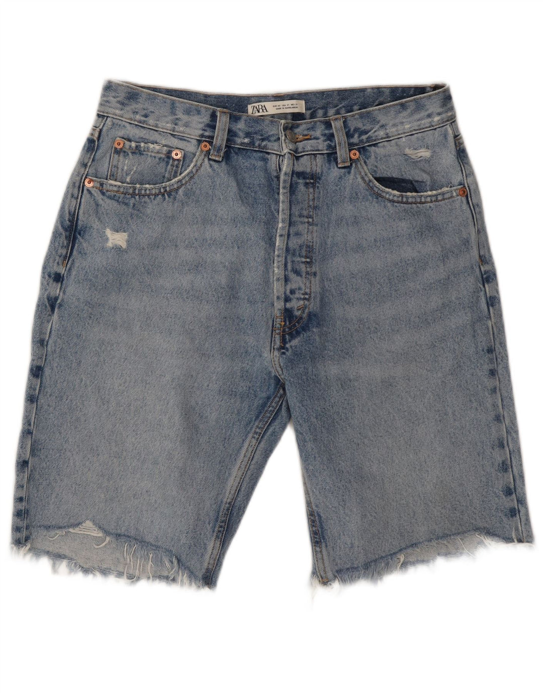 Мужские джинсовые шорты ZARA W31, средний синий, хлопок