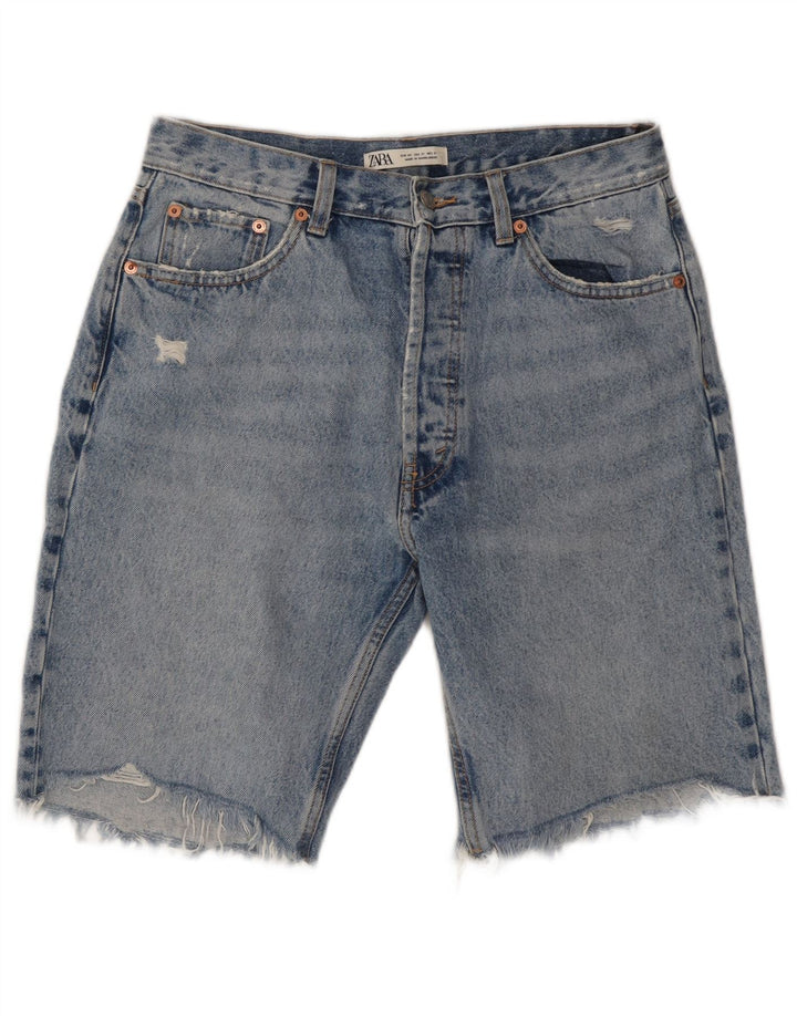 Мужские джинсовые шорты ZARA W31, средний синий, хлопок