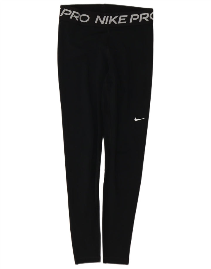 Женские леггинсы с рисунком Nike Dri Fit UK 12, средние, черные