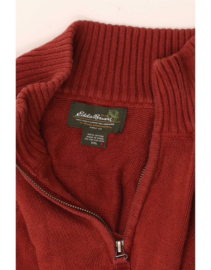 Мужской свитер Eddie Bauer с воротником на молнии 2XL, темно-бордовый хлопок
