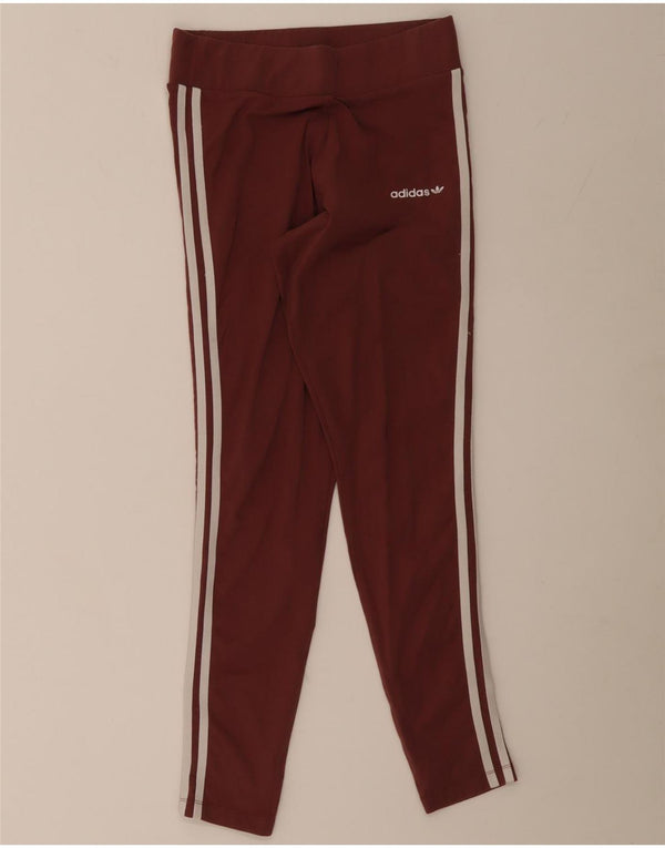 Женские леггинсы Adidas UK 10, маленькие бордовые, хлопок
