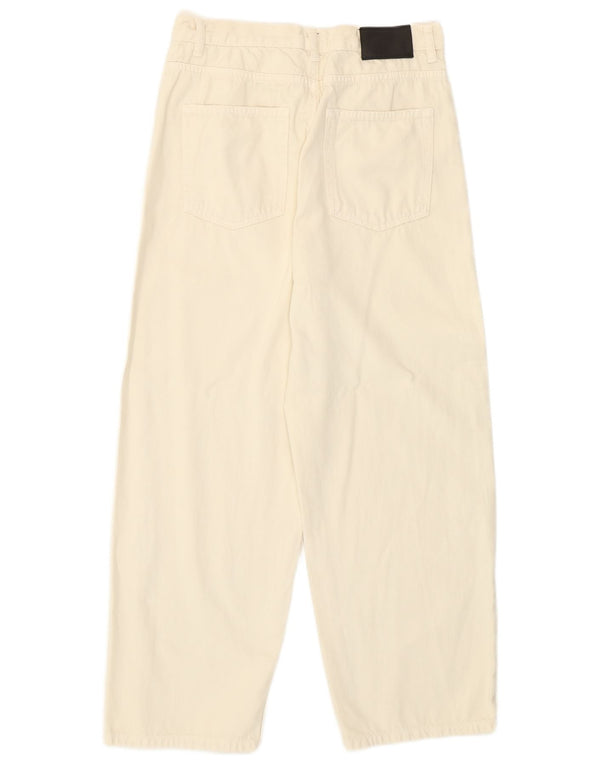 Женские укороченные свободные джинсы с высокой посадкой Stefanel W28 L26 Off White