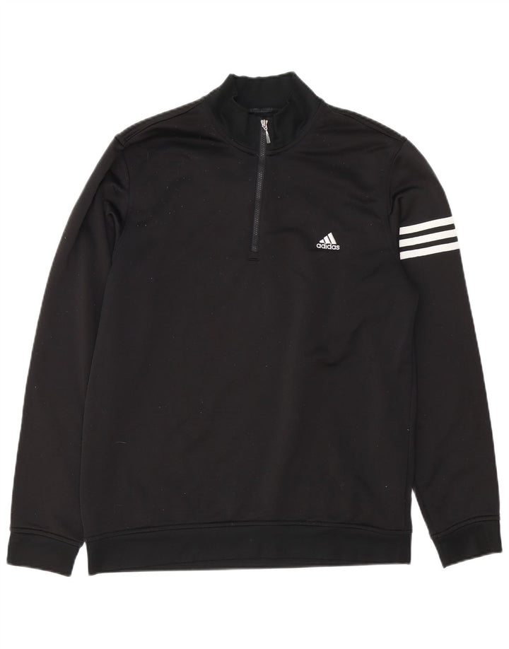 Мужской свитер с воротником на молнии Adidas Climalite, средний черный полиэстер