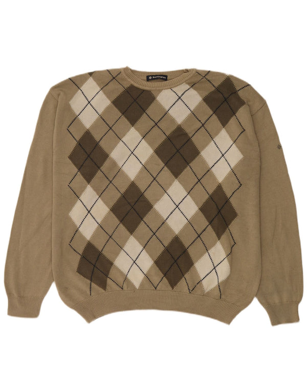 Мужской джемпер с круглым вырезом Burlington, цвет EU 54 XL, зеленый Argyle/Diamond