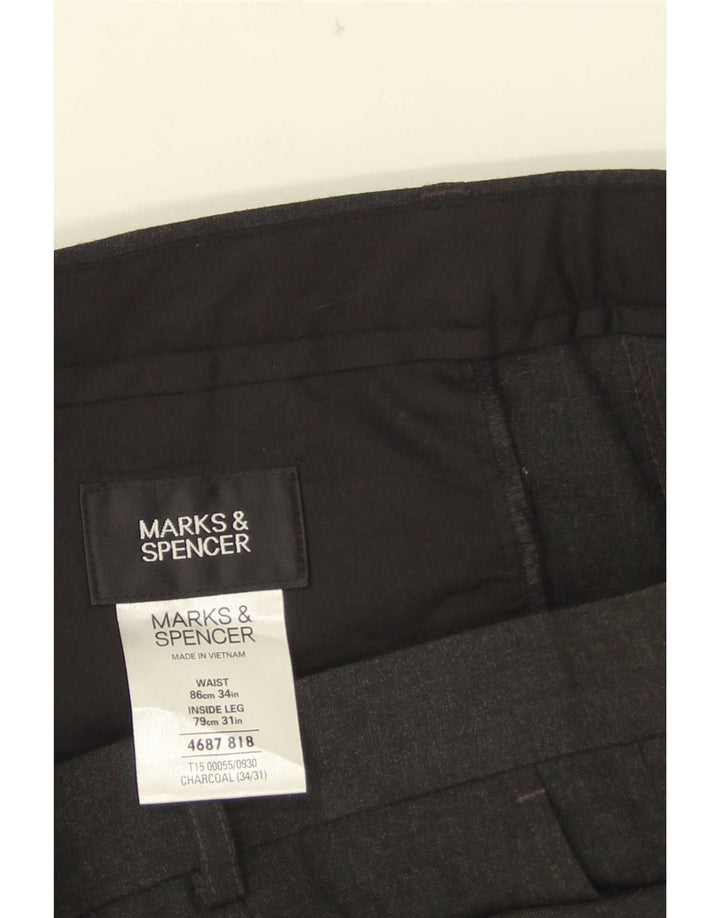 Мужские костюмные брюки Marks & Spencer W34 L31 серые из полиэстера
