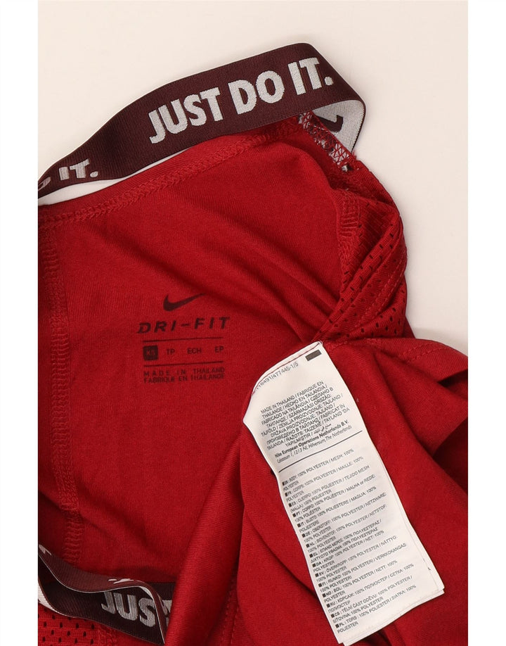 Nike Womens Dri Fit Graphic Vest Top UK 6 XS Red Polyester