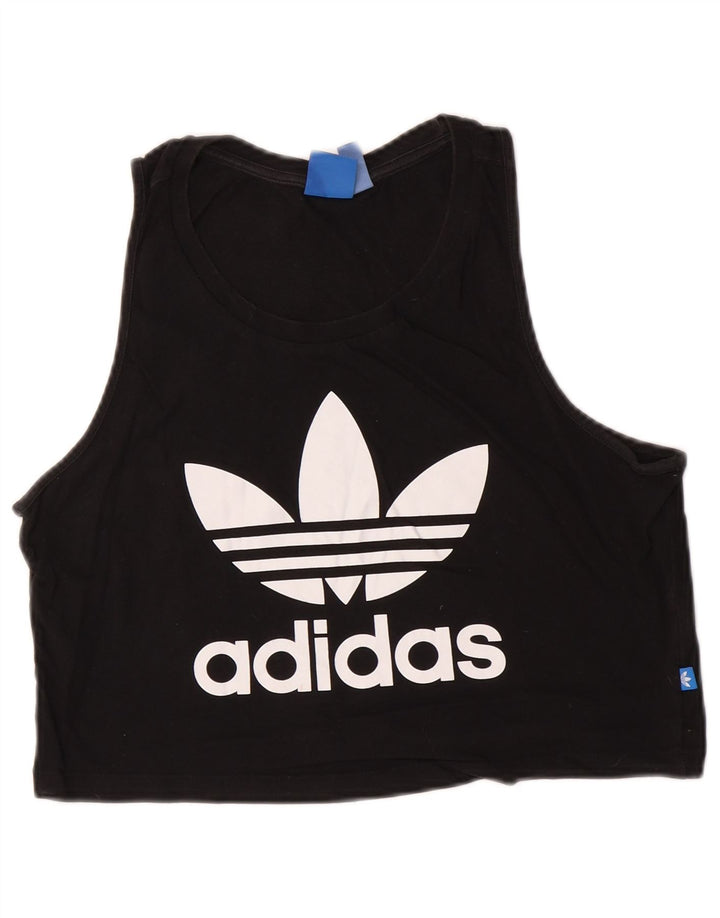 Женский укороченный жилет Adidas с графическим рисунком UK 12, средний черный
