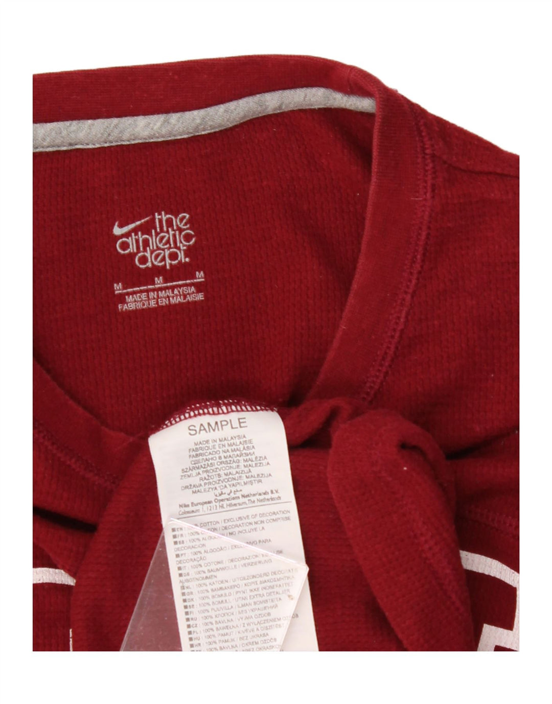 NIKE Mens Graphic Top Long Sleeve Medium Burgundy Cotton Vintage Nike and Second-Hand Nike from Messina Hembry 