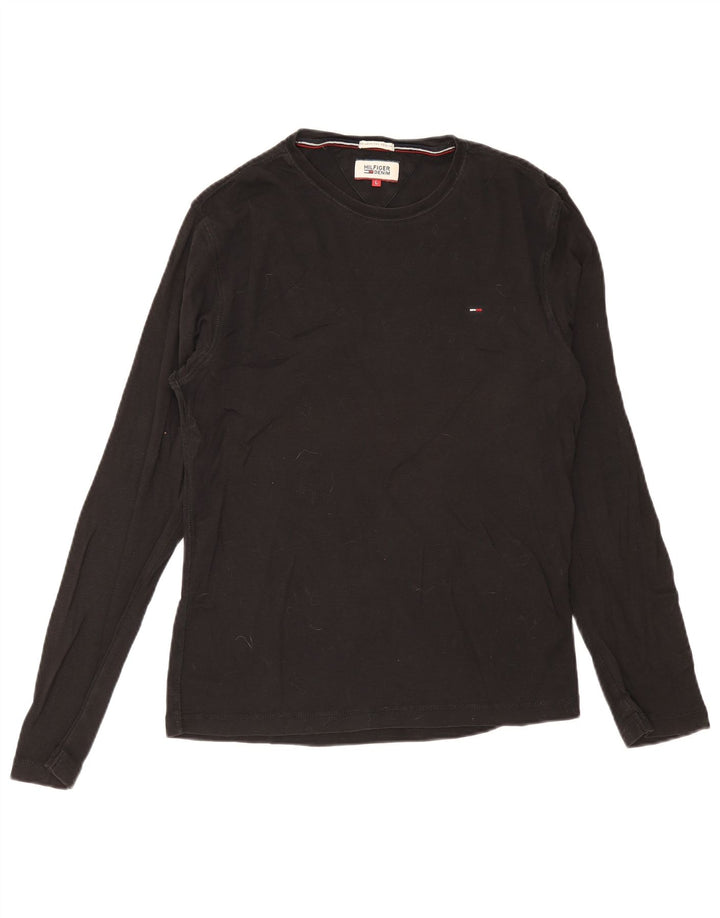 Tommy Hilfiger Мужской топ с длинным рукавом, большой черный хлопок