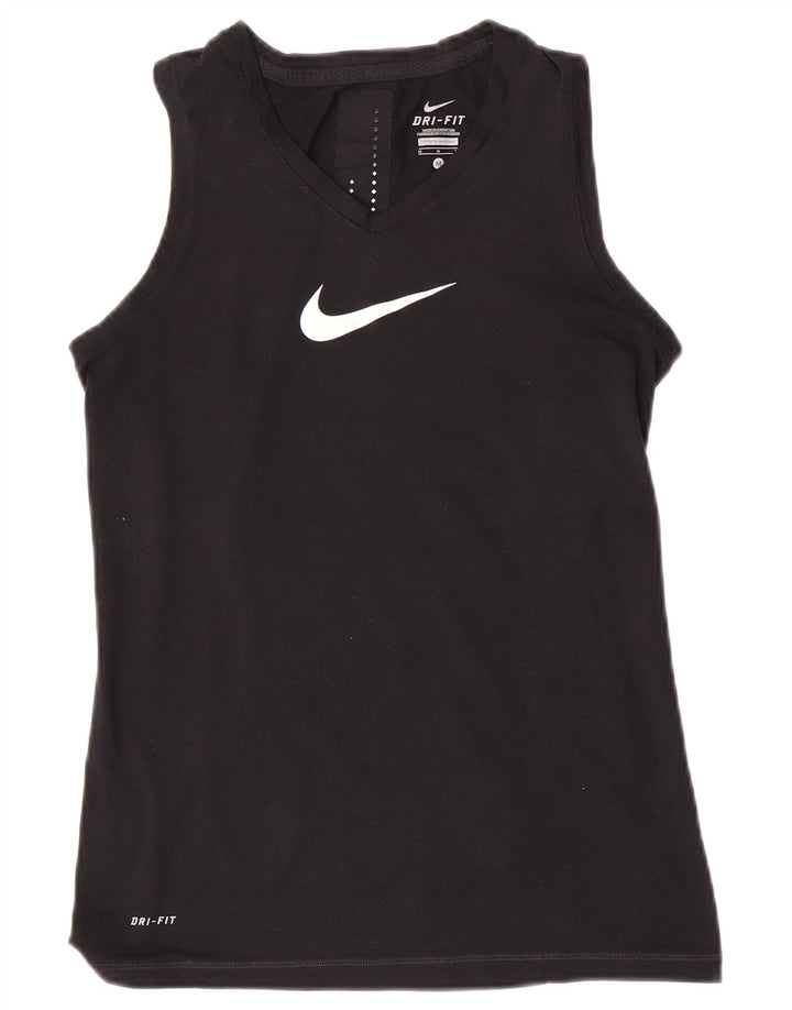 Женский жилет с графическим принтом Nike Dri Fit UK 12, средний черный, полиэстер