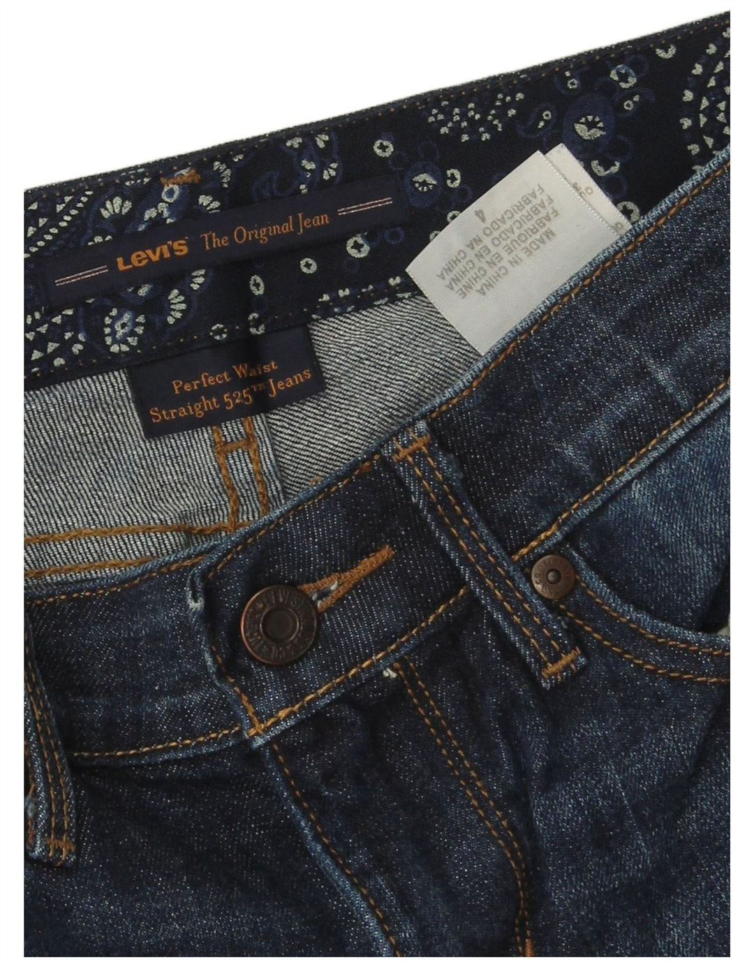 Женские прямые джинсы LEVI'S 525 US 4 Small W28 L28 Темно-синий хлопок